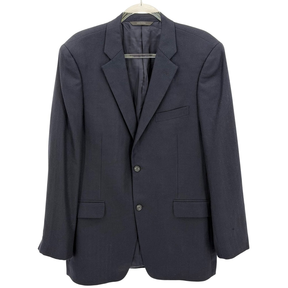 John W Nordstrom Suit Jacket Mens 42L Navy Herringbone Loro Piana 100% Cashmere